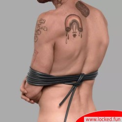 Corde de bondage Shibari en cuir - noir