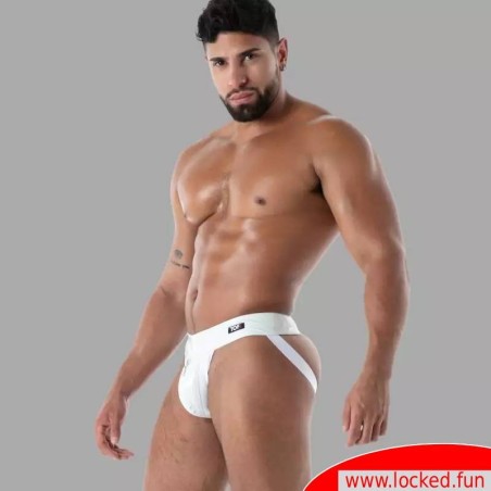 Latex Zip Jock blanc - SecondSkin™ - Vêtements en latex de Paris