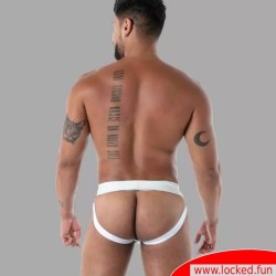 Latex Zip Jock blanc - SecondSkin™ - Vêtements en latex de Paris