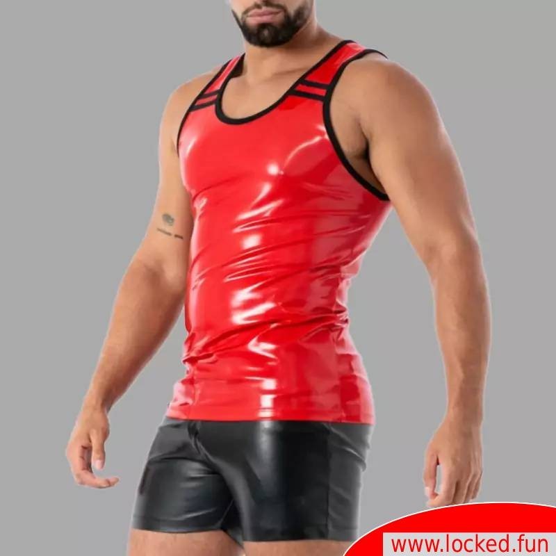 Tank Top en latex rouge - SecondSkin™ - Vêtements en latex de Paris