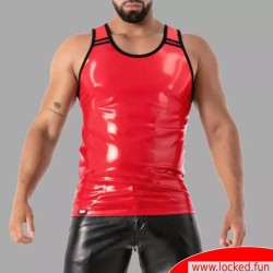 Tank Top en latex rouge - SecondSkin™ - Vêtements en latex de Paris
