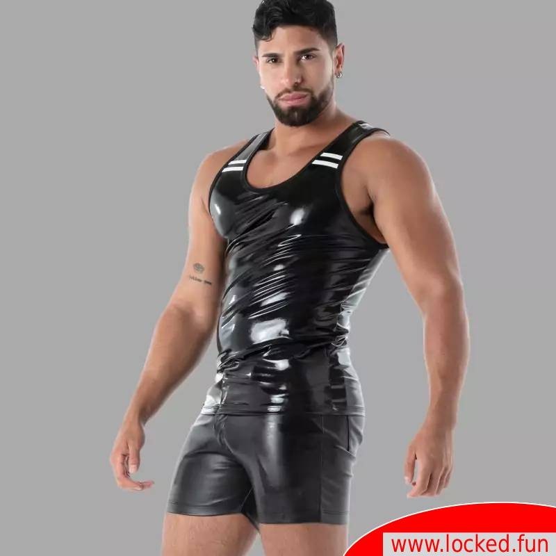 Tank Top en latex noir - SecondSkin™ - Vêtements en latex de Paris