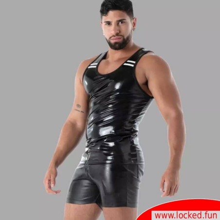 Tank Top en latex noir - SecondSkin™ - Vêtements en latex de Paris