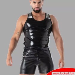 Tank Top en latex noir - SecondSkin™ - Vêtements en latex de Paris