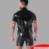 Polo en latex noir - SecondSkin™ - Vêtements en latex de Paris