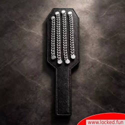 Paddle BDSM en cuir de selle et acier ChainStrike