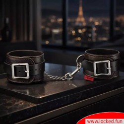 Menottes chevilles de luxe en cuir de chèvre, rembourrées Faubourg