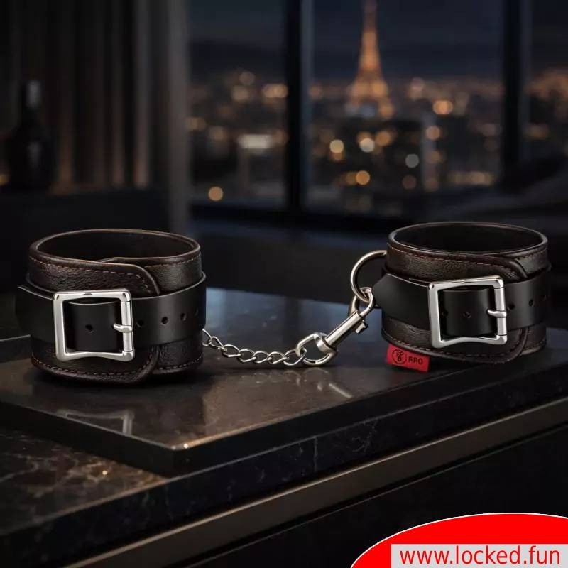 Menottes chevilles de luxe en cuir de chèvre, rembourrées Faubourg