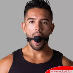 Bâillon à balle en cuir de chèvre et silicone Faubourg