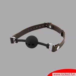 Bâillon à balle en cuir de chèvre et silicone Faubourg