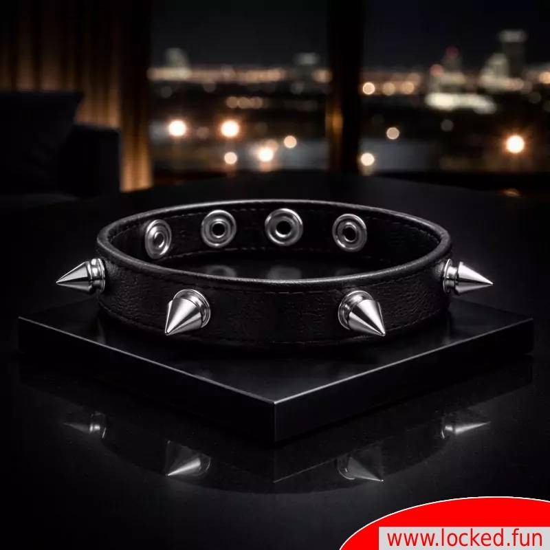 Cockring CAZZOMEO® en cuir avec spikes