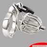 NoPacha® Spartacus™ - Cage de chasteté en acier inoxydable avec plug pénien amovible
