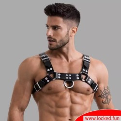 Harnais en cuir - Fetish Gear - Noir Blanc