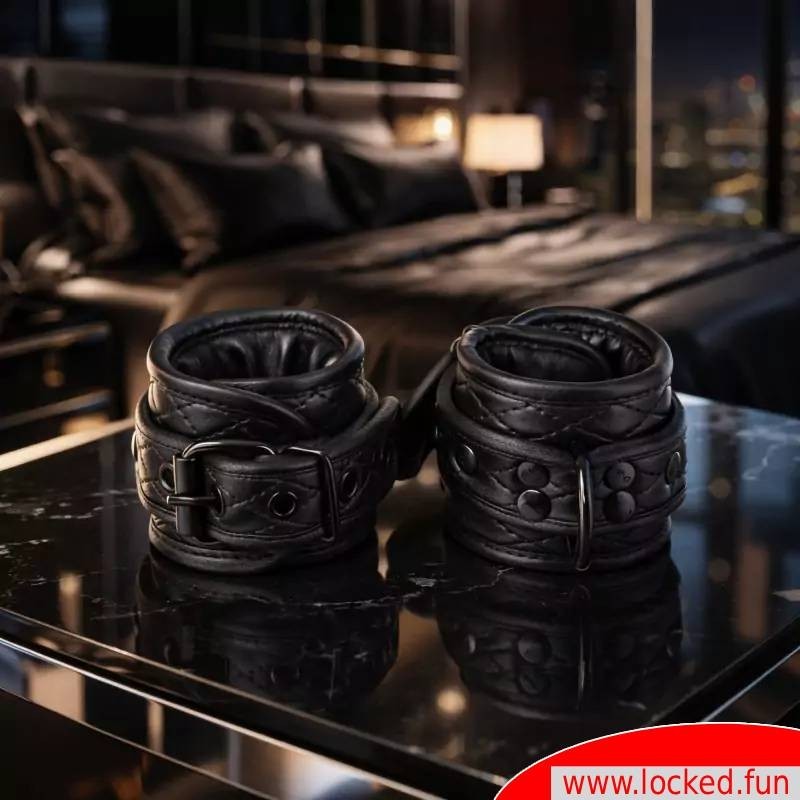 Menottes en cuir - Série Black Diamond