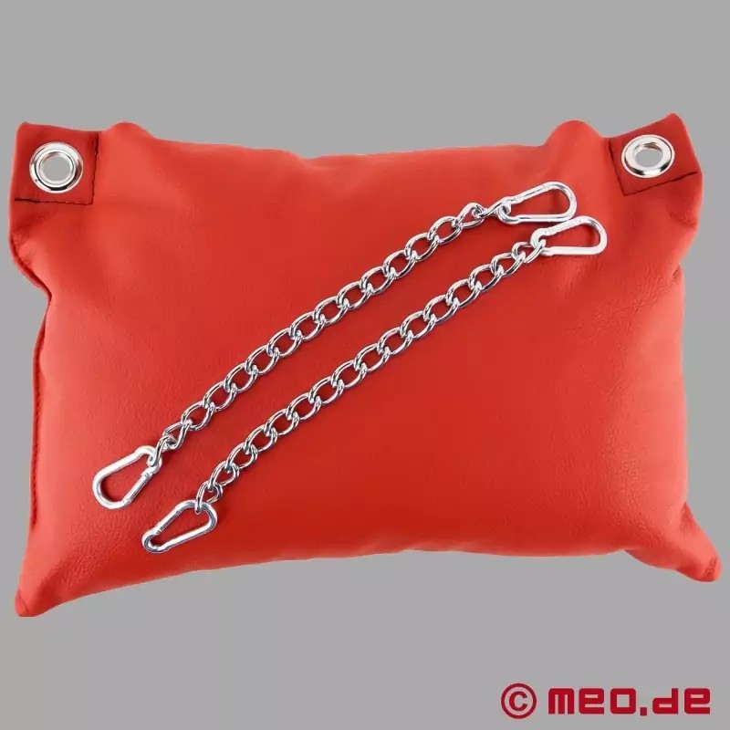 Coussin rouge de sling en cuir