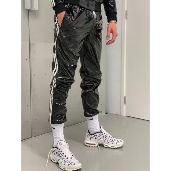 Pantalon de survêtement en PVC Mr Riegillio - Rayures Blanches