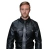Chemise de Police en Cuir Manche Longue