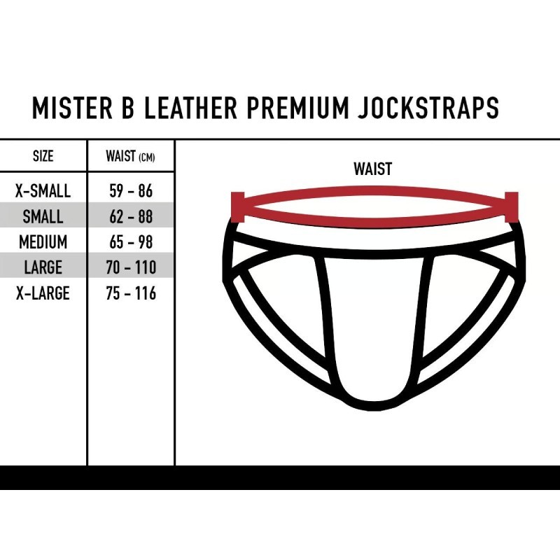 Mister B Jockstrap Premium en Cuir - Noir