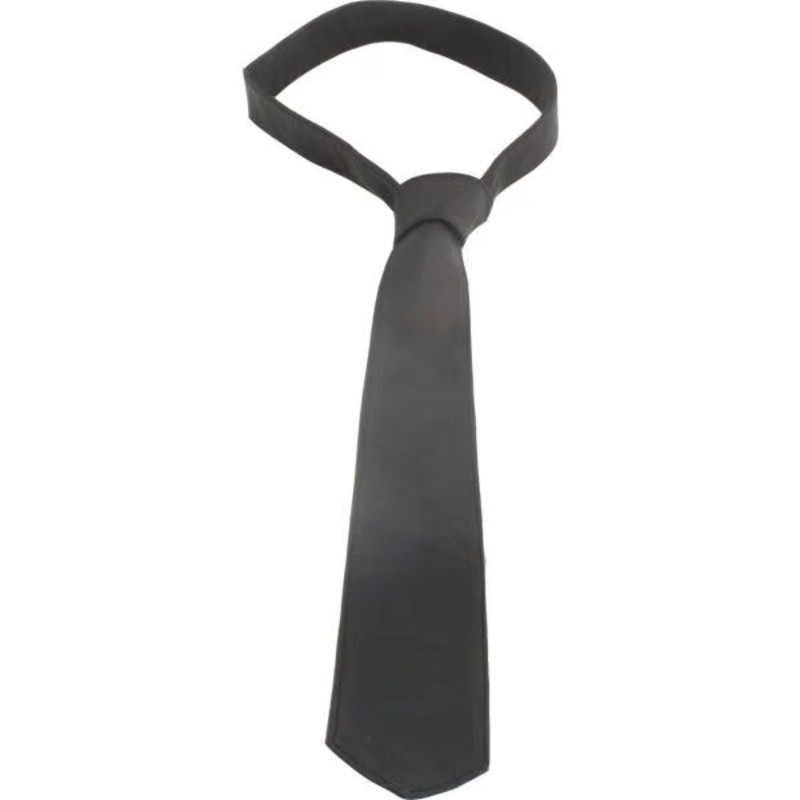 Mister B Cravate en cuir avec couture - Noir