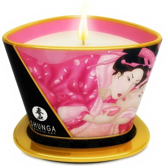 SHUNGA - Bougie de massage Roses Aphrodisiaques