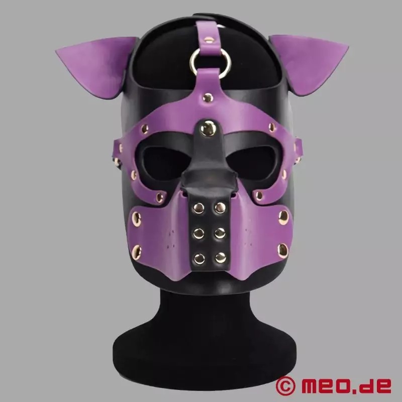 Playful Pup Hood - noir / violet