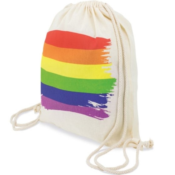 Sac à dos en coton drapeau LGBT