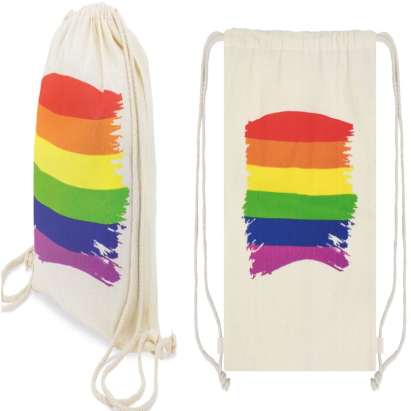 Sac à dos en coton drapeau LGBT