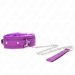 COLLIER AVEC LAISSE 65 CM AVEC RESTRICTIONS VIOLET 36-42 CM X 5,5 CM