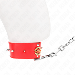 Collier rouge avec diamant et laisse