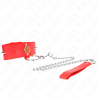 Collier rouge avec diamant et laisse