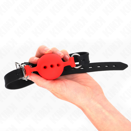 Bâillon boule rouge en silicone