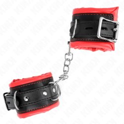 Bracelets lourds doublés de fourrure rouge