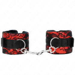 Bracelets nylon avec dentelle rouge