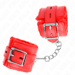 Bracelets rouges doublés fourrure