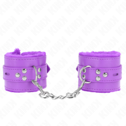 Bracelets violets doublés fourrure