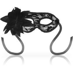 Masque dentelle et fleur noir